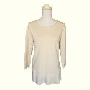 LANDS' END WOMEN'S  PLEATED HEM FULL BACK PLEATED TOP/BLOUSE SIZE 10-12 NWOT